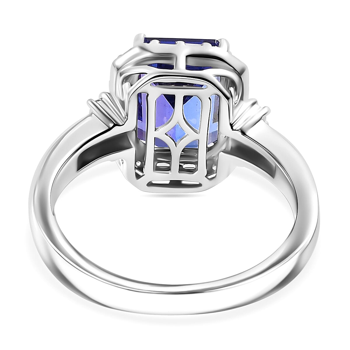 RHAPSODY AAAA Tanzanite and White Diamond Halo Ring in 950 Platinum 3.54 Ct 7865024 5