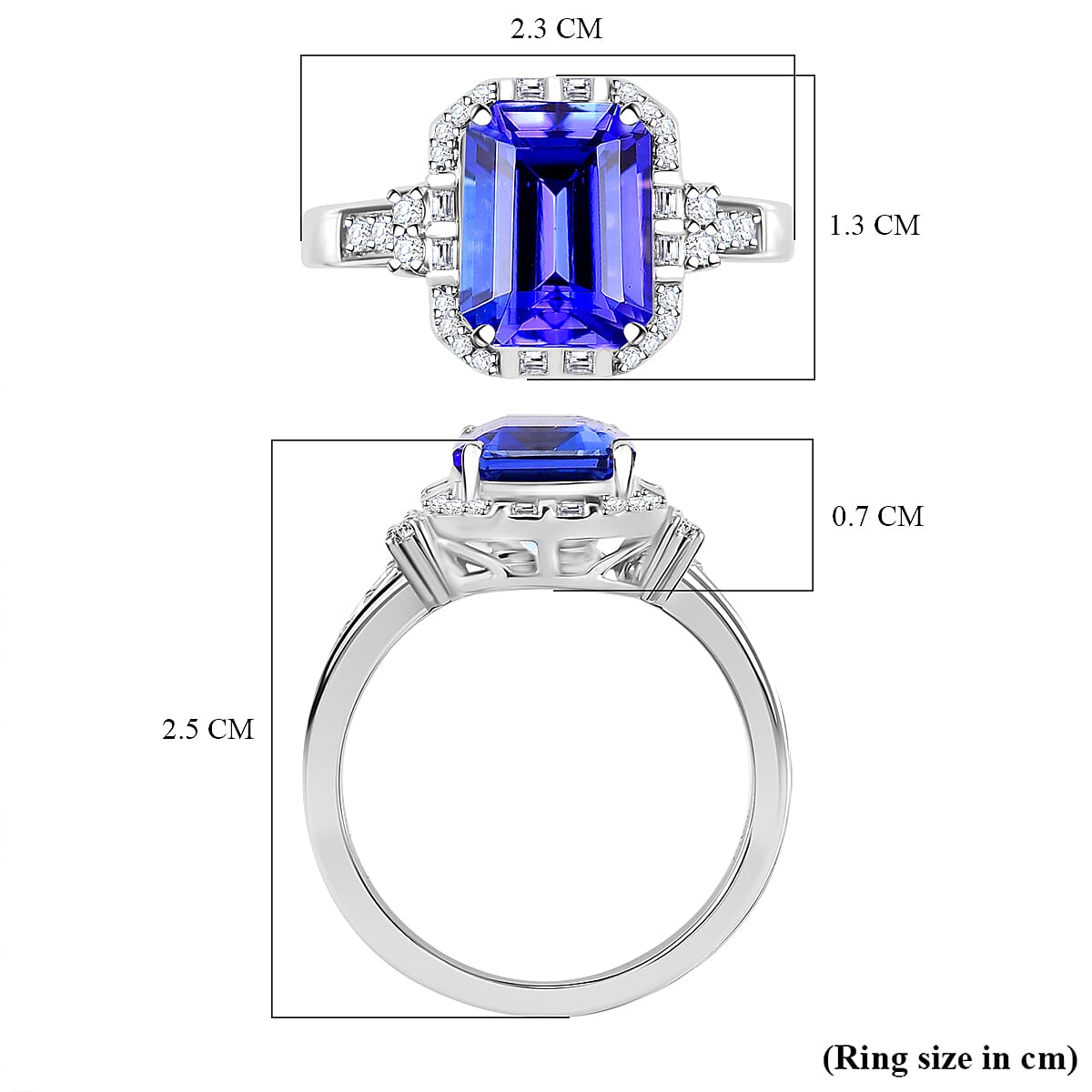 RHAPSODY AAAA Tanzanite and White Diamond Halo Ring in 950 Platinum 3.54 Ct 7865024 6
