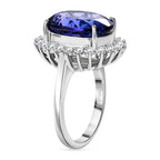 RHAPSODY 950 Platinum AAAA Tanzanite & Diamond VS-EF  Ring 12.56 ct,  Platinum Wt. 9.5 Gms
