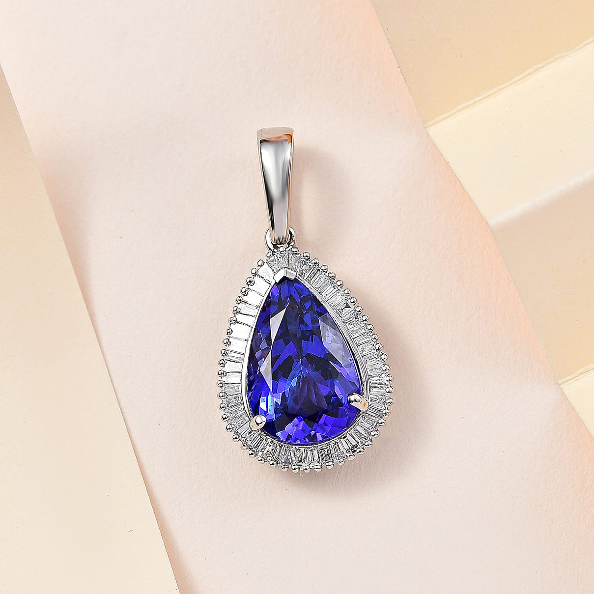 RHAPSODY 950 Platinum AAAA Tanzanite &amp; Diamond (VS-E-F) Pendant 5.40 Ct. 7758328 2