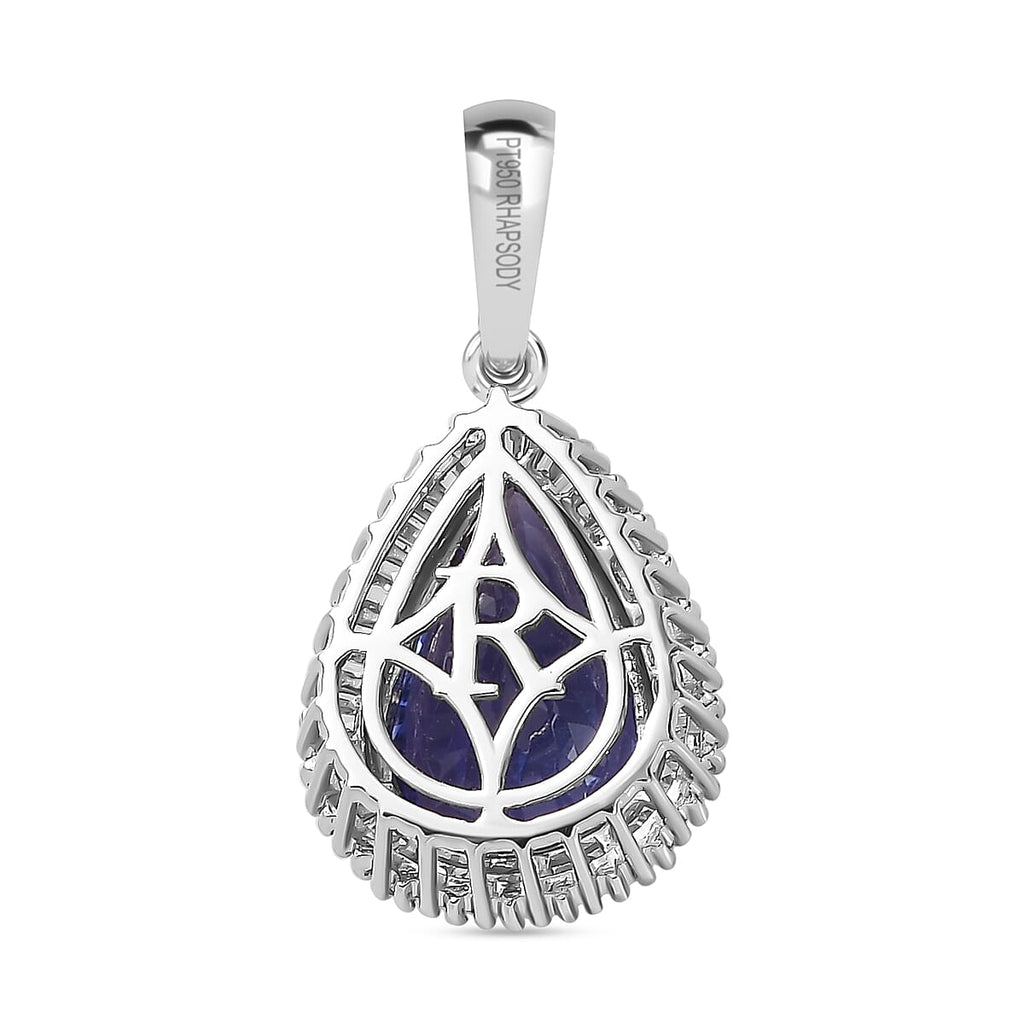 RHAPSODY 950 Platinum AAAA Tanzanite & Diamond (VS-E-F) Pendant 5.40 Ct.