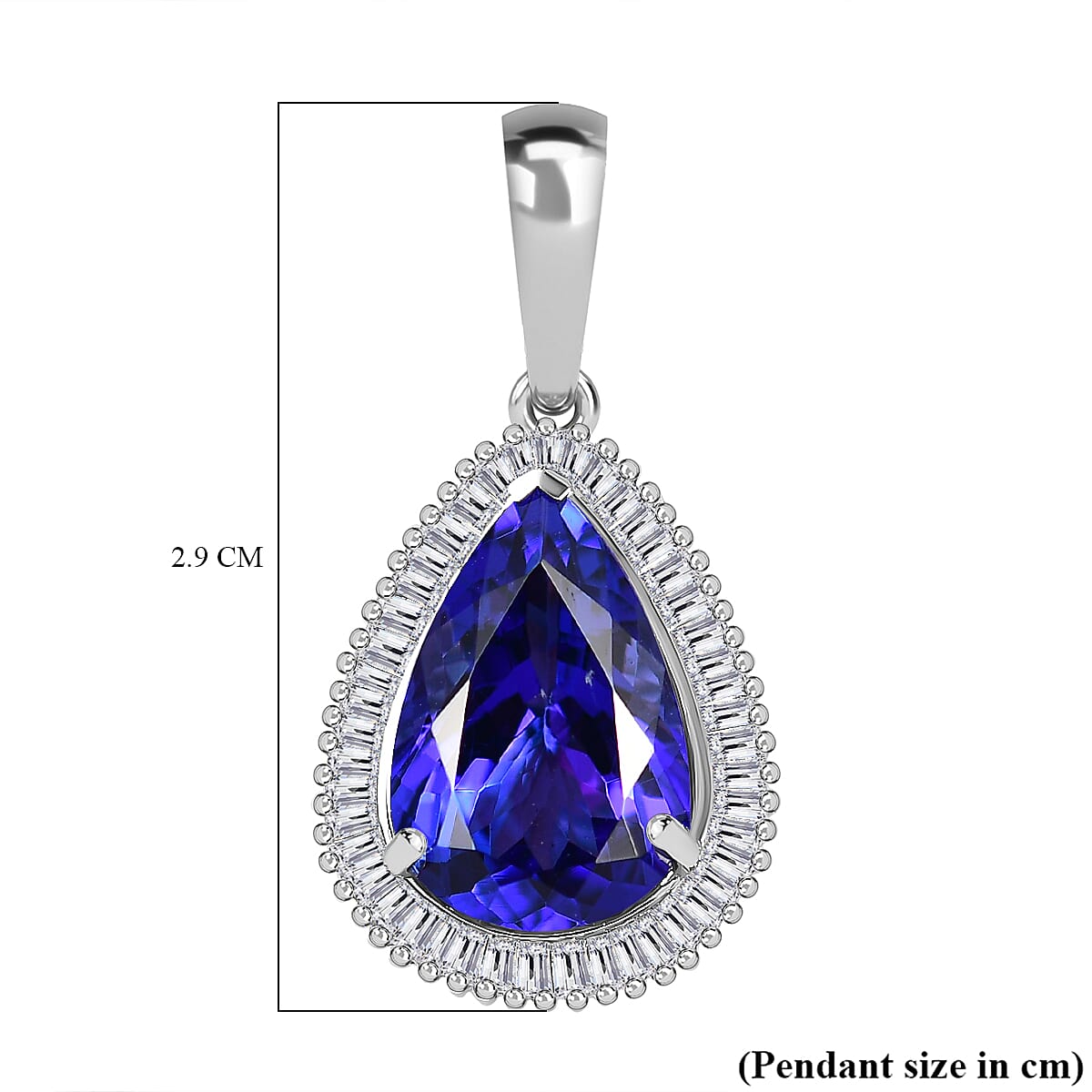 RHAPSODY 950 Platinum AAAA Tanzanite &amp; Diamond (VS-E-F) Pendant 5.40 Ct. 7758328 6