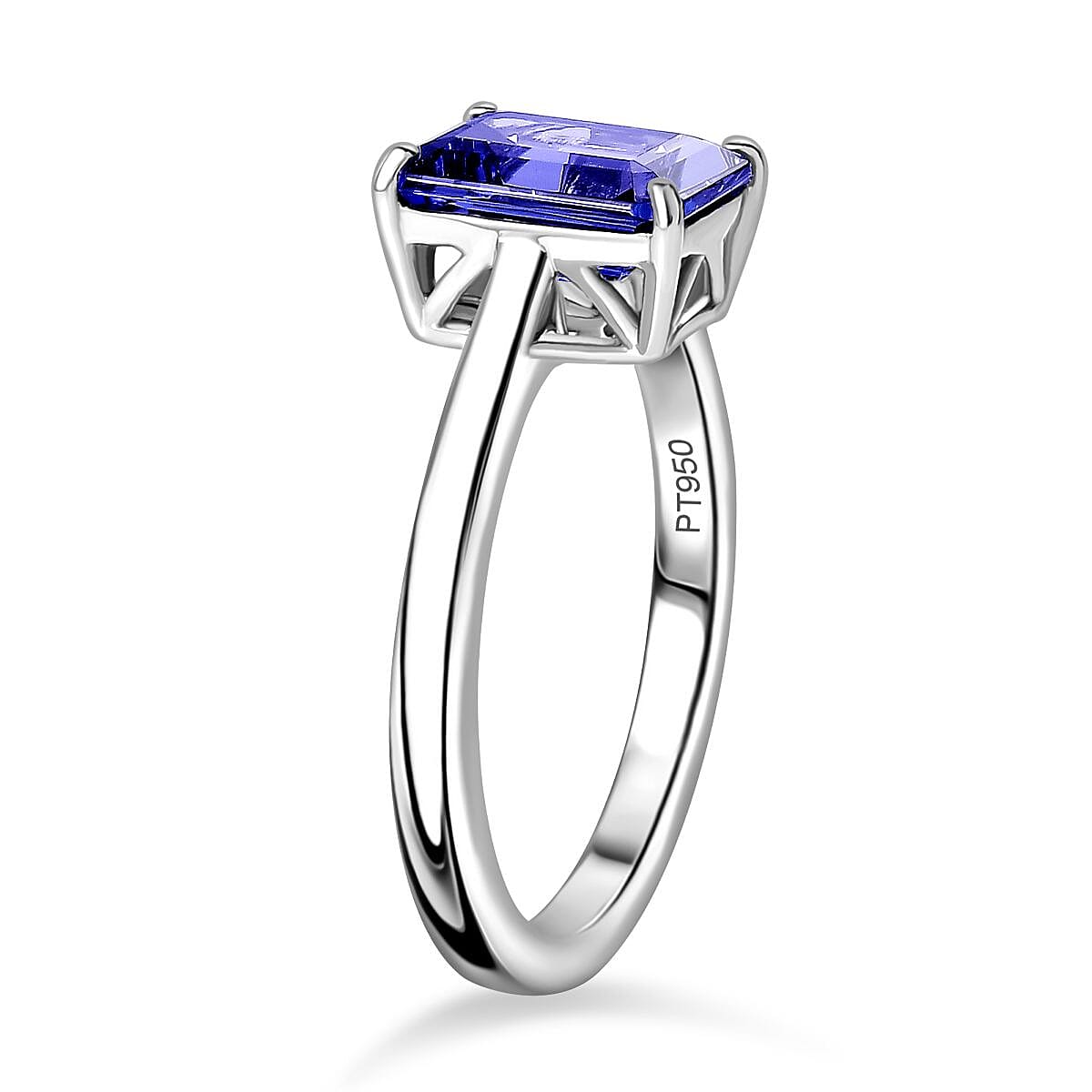 Rhapdsody 950 Platinum AAAA Tanzanite, White Diamond EF, VS Solitaire Ring 7862955 4