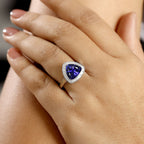 RHAPSODY - 950 Platinum AAAA Tanzanite & White Diamond (VS-E-F) Solitaire Ring 5.03 Ct.