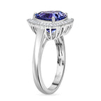 RHAPSODY - 950 Platinum AAAA Tanzanite & White Diamond (VS-E-F) Solitaire Ring 5.03 Ct.