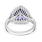 RHAPSODY - 950 Platinum AAAA Tanzanite & White Diamond (VS-E-F) Solitaire Ring 5.03 Ct.