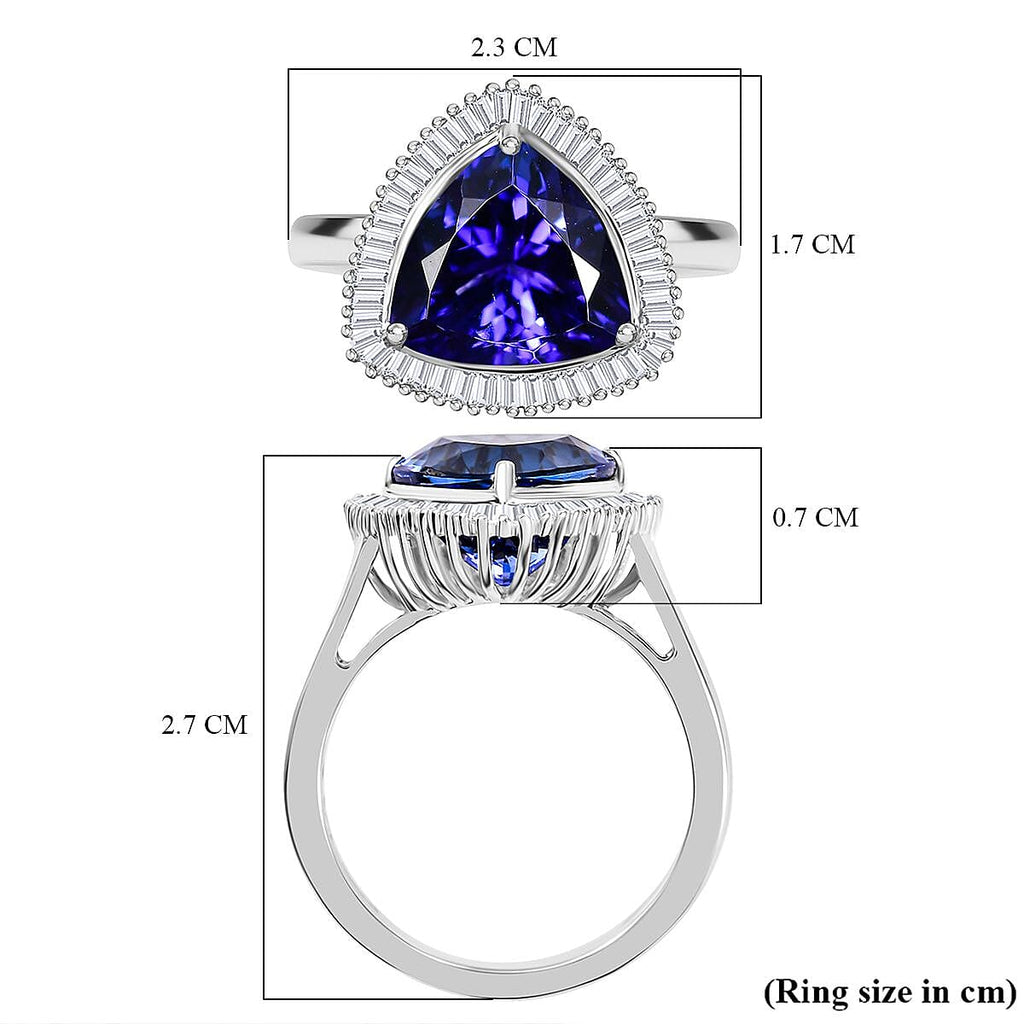 RHAPSODY - 950 Platinum AAAA Tanzanite & White Diamond (VS-E-F) Solitaire Ring 5.03 Ct.