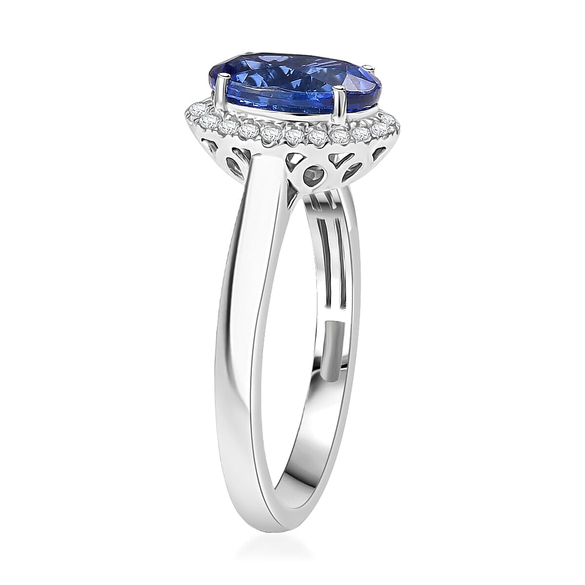 RHAPSODY AGI Certified 3.2 Ct. AAAA Tanzanite, White Diamond VS E-F Solitaire Ring in 950 Platinum 8374135 4