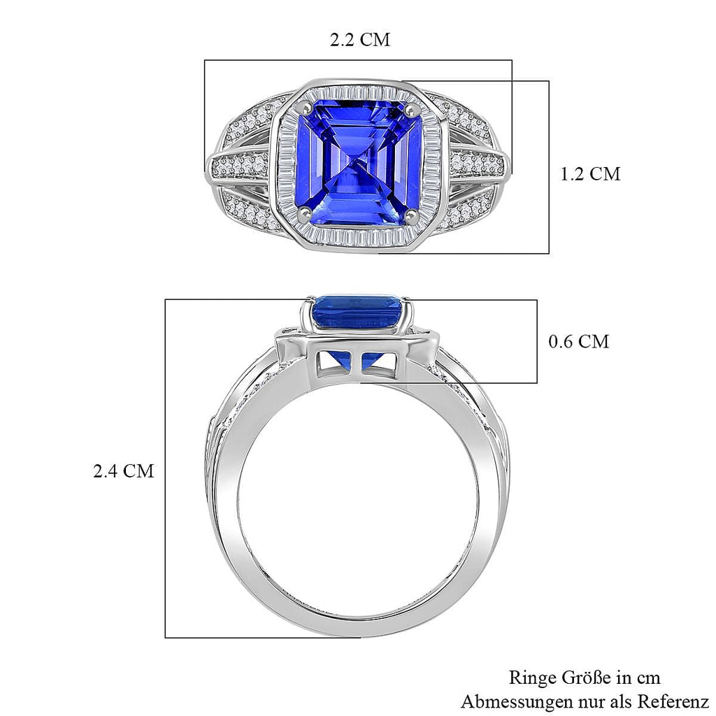 RHAPSODY-950 Platinum AAAA Tanzanite and Earth Mined  Diamond (VS E-F)  Signet Ring 3.19 Ct, Platinum Wt. 8.00 Gms
