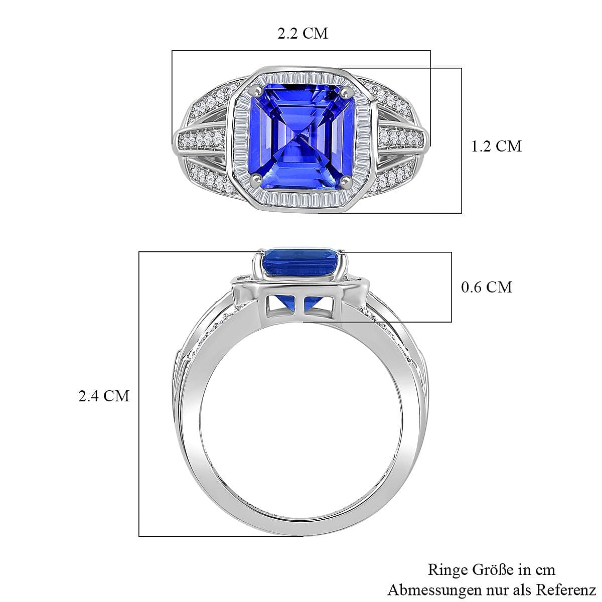 RHAPSODY-950 Platinum AAAA Tanzanite and Earth Mined Diamond (VS E-F) Signet Ring 3.19 Ct, Platinum Wt. 8.00 Gms 7784207 7