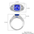 RHAPSODY-950 Platinum AAAA Tanzanite and Earth Mined  Diamond (VS E-F)  Signet Ring 3.19 Ct, Platinum Wt. 8.00 Gms