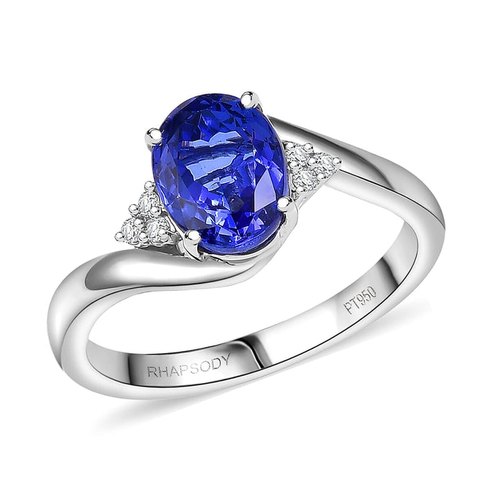 Certified &amp; Appraised RHAPSODY 950 Platinum AAAA Tanzanite, White Diamond VS-EF Solitaire Ring, 2.80  Ct. 8374124 1