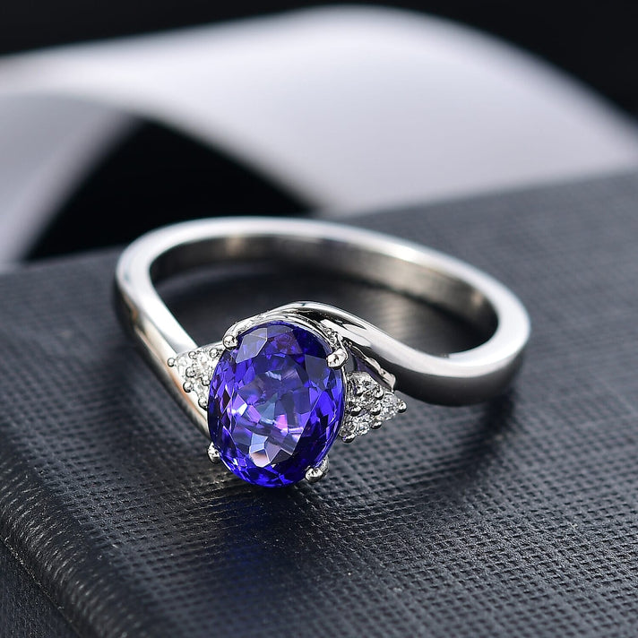 Certified &amp; Appraised RHAPSODY 950 Platinum AAAA Tanzanite, White Diamond VS-EF Solitaire Ring, 2.80  Ct. 8374124 2