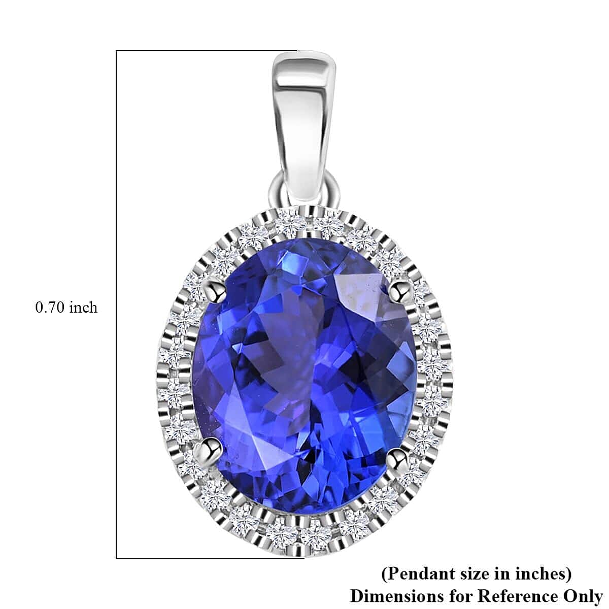Certified and Appraised RHAPSODY 950 Platinum AAAA Tanzanite and E-F VS Diamond Halo Pendant 2.85 ct. 7591336 5