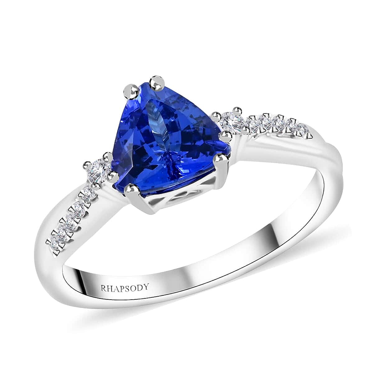 Certified and Appraised RHAPSODY AAAA Tanzanite and E-F VS Diamond Ring, Platinum 5 Grams, 1.35 ct. 7858322 0