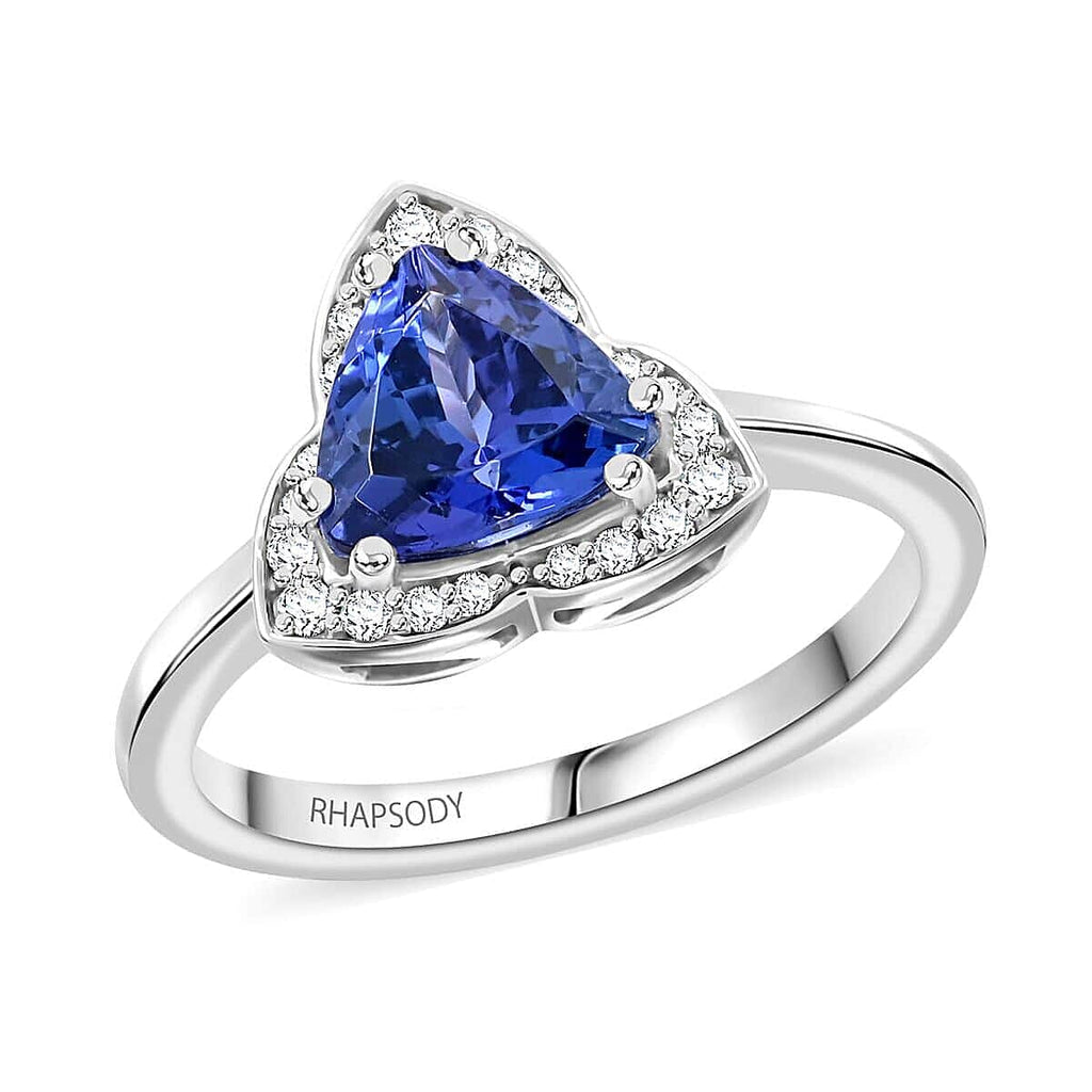 950 Platinum  AAAA  Tanzanite   White Diamond  VS Ring 1.50 ct,  Platinum Wt. 5.85 Gms  1.500  Ct.
