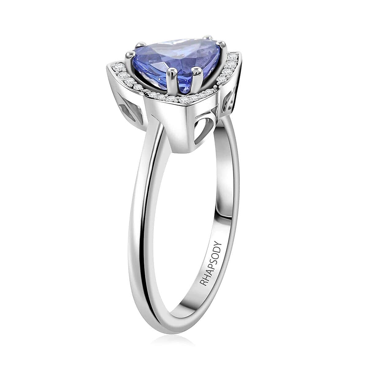 Certified and Appraised RHAPSODY 950 Platinum AAAA Tanzanite and E-F VS Diamond Ring, Platinum 5.85 Gms, 1.50 ct. 7858310 3
