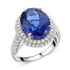 950 Platinum  AAAA  Tanzanite   White Diamond  VS Ring 10.75 ct,  Platinum Wt. 9.39 Gms  10.750  Ct.