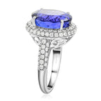 950 Platinum  AAAA  Tanzanite   White Diamond  VS Ring 10.75 ct,  Platinum Wt. 9.39 Gms  10.750  Ct.