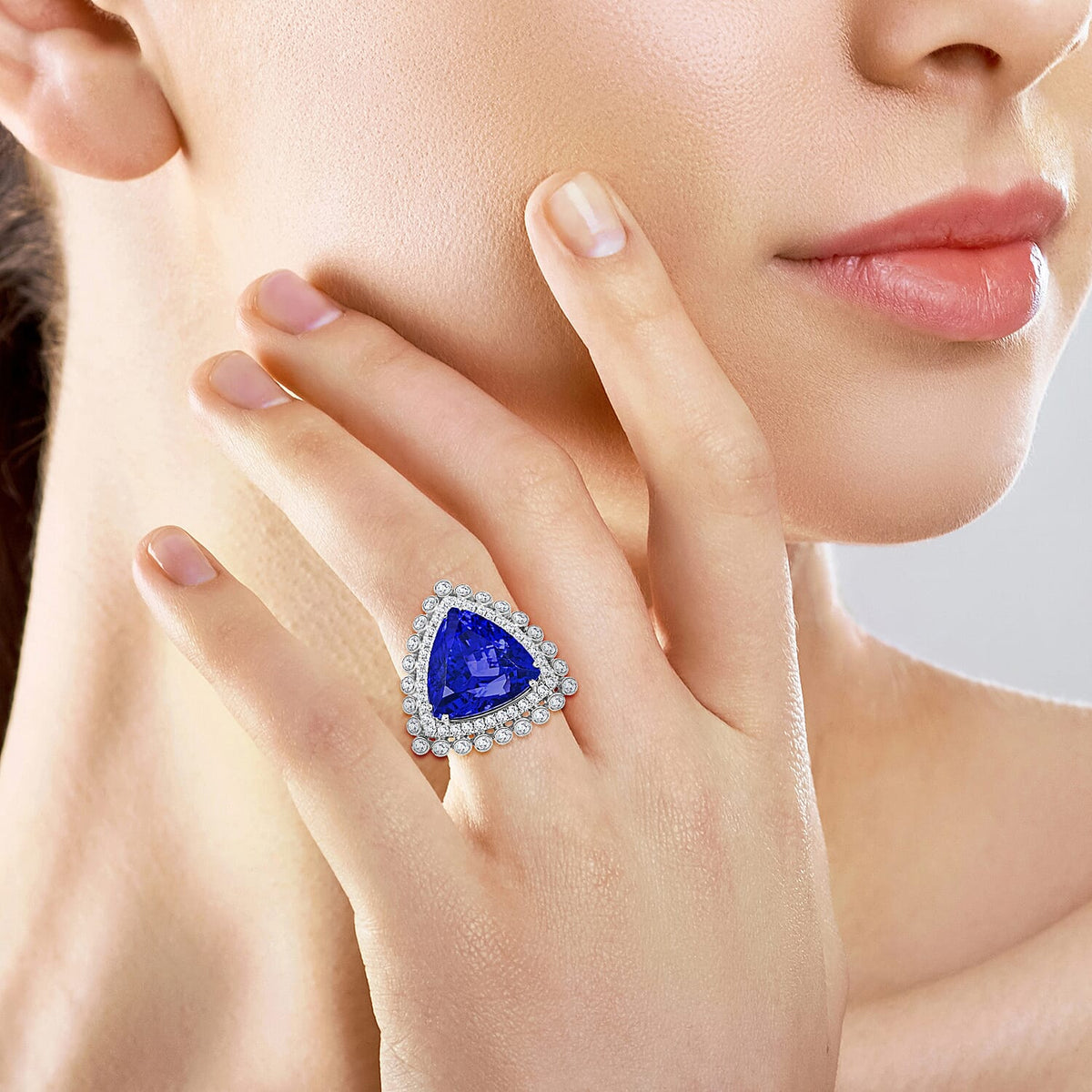 Chairman Vault Collection - RHAPSODY 950 Platinum AGI Certified AAAA Tanzanite and White Diamond (VS-E-F) Ring 16.60 Ct 7769389 1