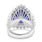 RHAPSODY 950 Platinum AGI Certified AAAA Tanzanite & White Diamond (VS-E-F) Ring 16.60 Ct.