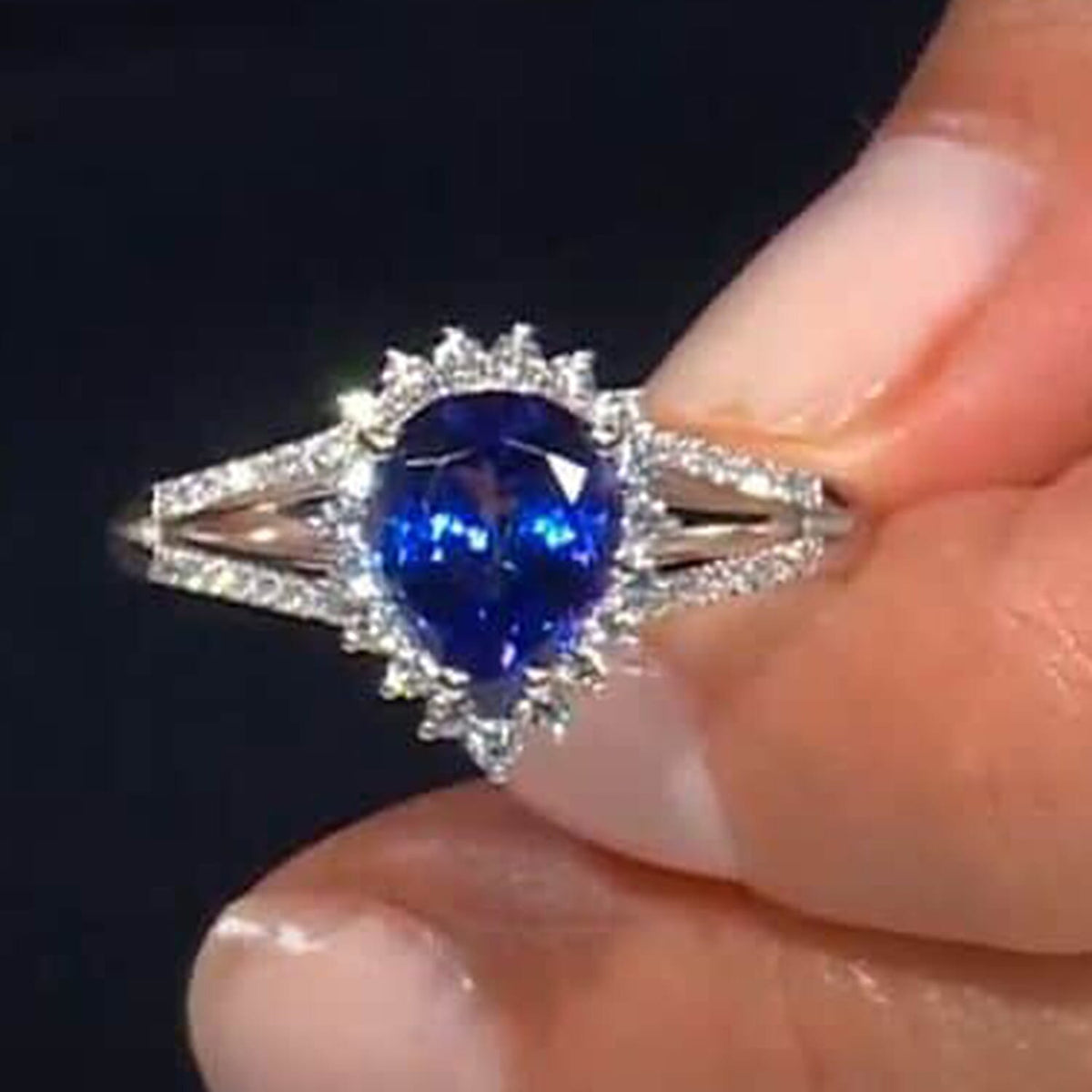 Certified and Appraised RHAPSODY 950 Platinum AAAA Tanzanite, White Diamond VS Halo Ring, Platinum Wt. 6.77 Gms, 2.70 ct. 7937789 1