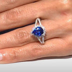 950 Platinum  AAAA  Tanzanite   White Diamond  VS Ring 2.70 pc,  Platinum Wt. 6.77 Gms  2.700  Ct.