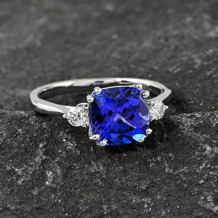 Certified and Appraised Rhapsody 950 Platinum AAAA Tanzanite and E-F VS Diamond Ring 4.15 Grams 2.60 ct 8852283 2
