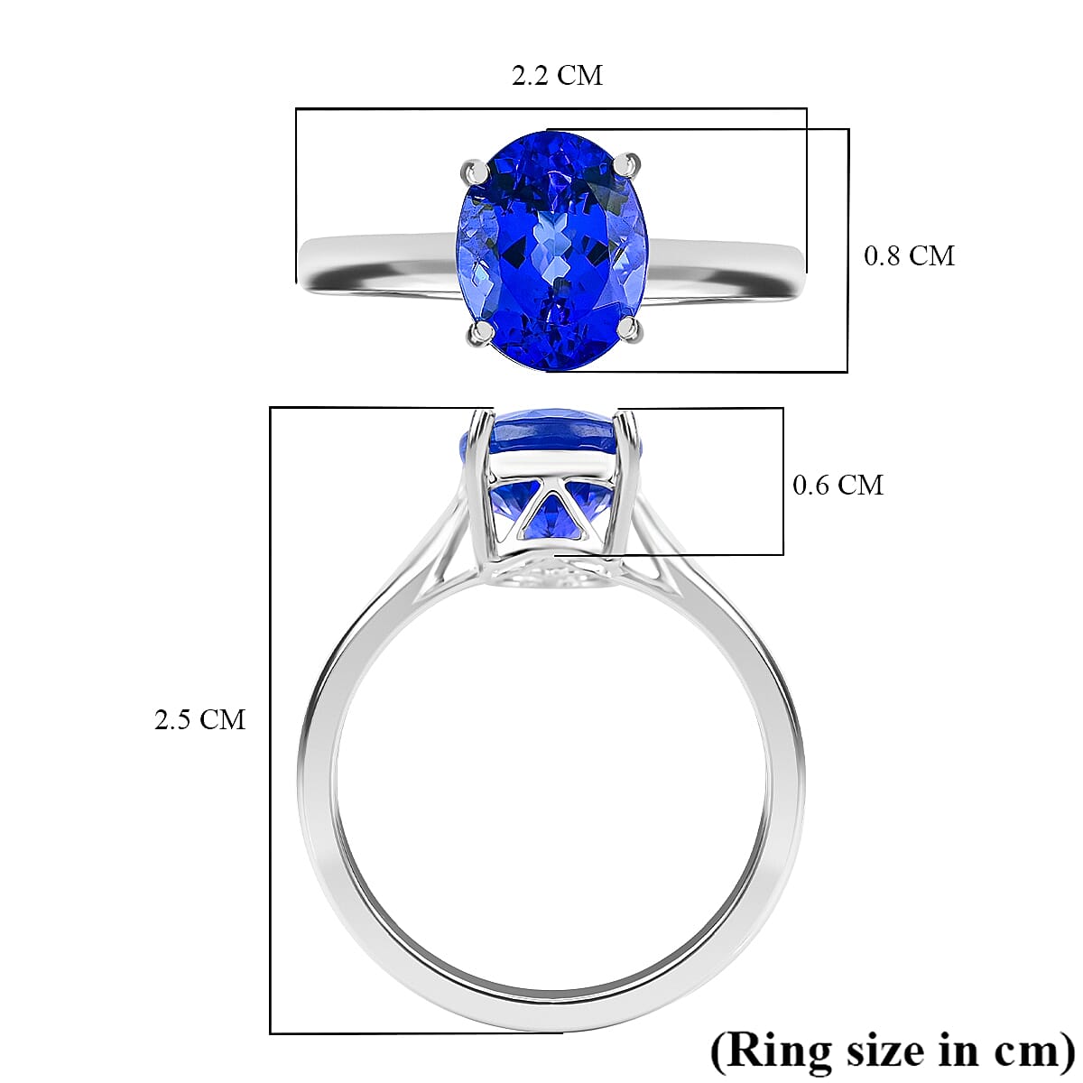 Certified and Appraised RHAPSODY 950 Platinum AAAA Tanzanite and Diamond VS-EF Ring, Platinum 4.35 grams, 2.900 Ct 7193964 4