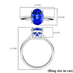 950 Platinum  AAAA  Tanzanite  White Diamond VS Ring 2.90 pc,  Platinum Wt. 4.35 Gms  2.900  Ct.
