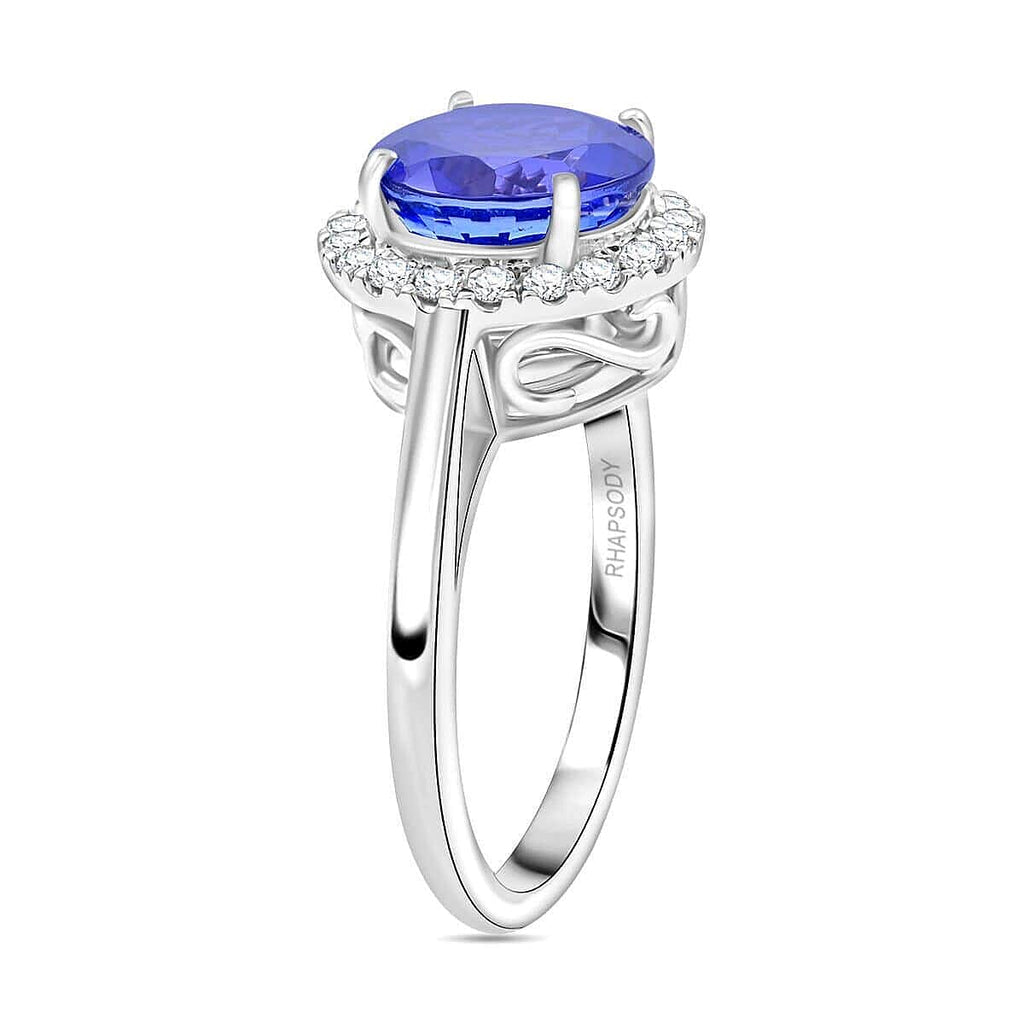 950 Platinum  AAAA  Tanzanite   White Diamond  VS Ring 3.00 pc,  Platinum Wt. 6.2 Gms  2.900  Ct.