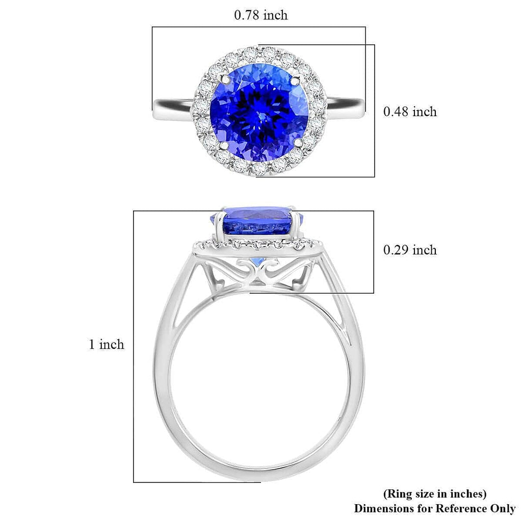 950 Platinum  AAAA  Tanzanite   White Diamond  VS Ring 3.00 pc,  Platinum Wt. 6.2 Gms  2.900  Ct.