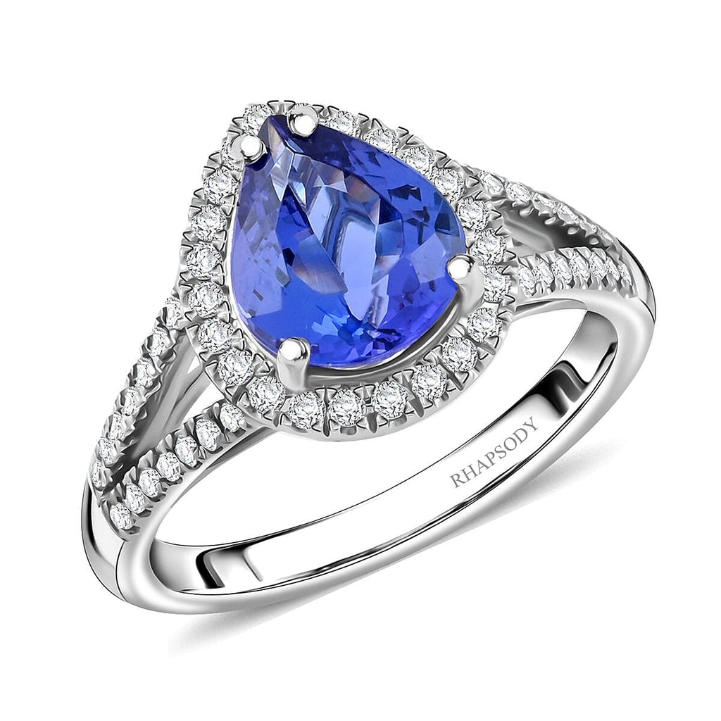 950 Platinum  AAAA  Tanzanite   White Diamond  VS Ring 3.10 pc,  Platinum Wt. 7.84 Gms  3.100  Ct.