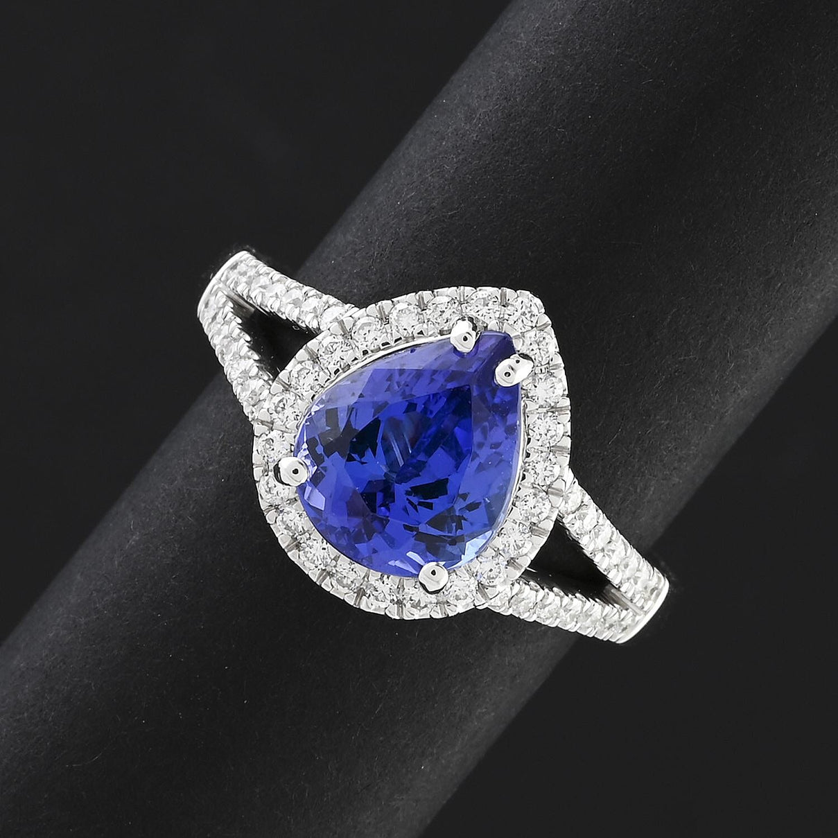 Certified and Appraised RHAPSODY 950 Platinum AAAA Tanzanite White Diamond VS Halo Ring 3.10 ct., Platinum Wt. 7.84 Gms 7937666 1