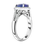 950 Platinum  AAAA  Tanzanite   White Diamond  VS Ring 3.10 pc,  Platinum Wt. 7.84 Gms  3.100  Ct.