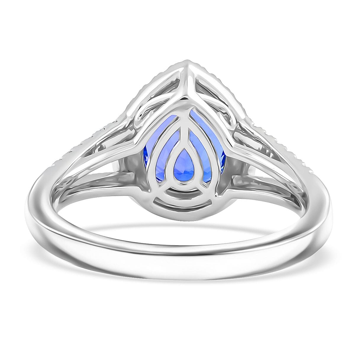 Certified and Appraised RHAPSODY 950 Platinum AAAA Tanzanite White Diamond VS Halo Ring 3.10 ct., Platinum Wt. 7.84 Gms 7937666 4