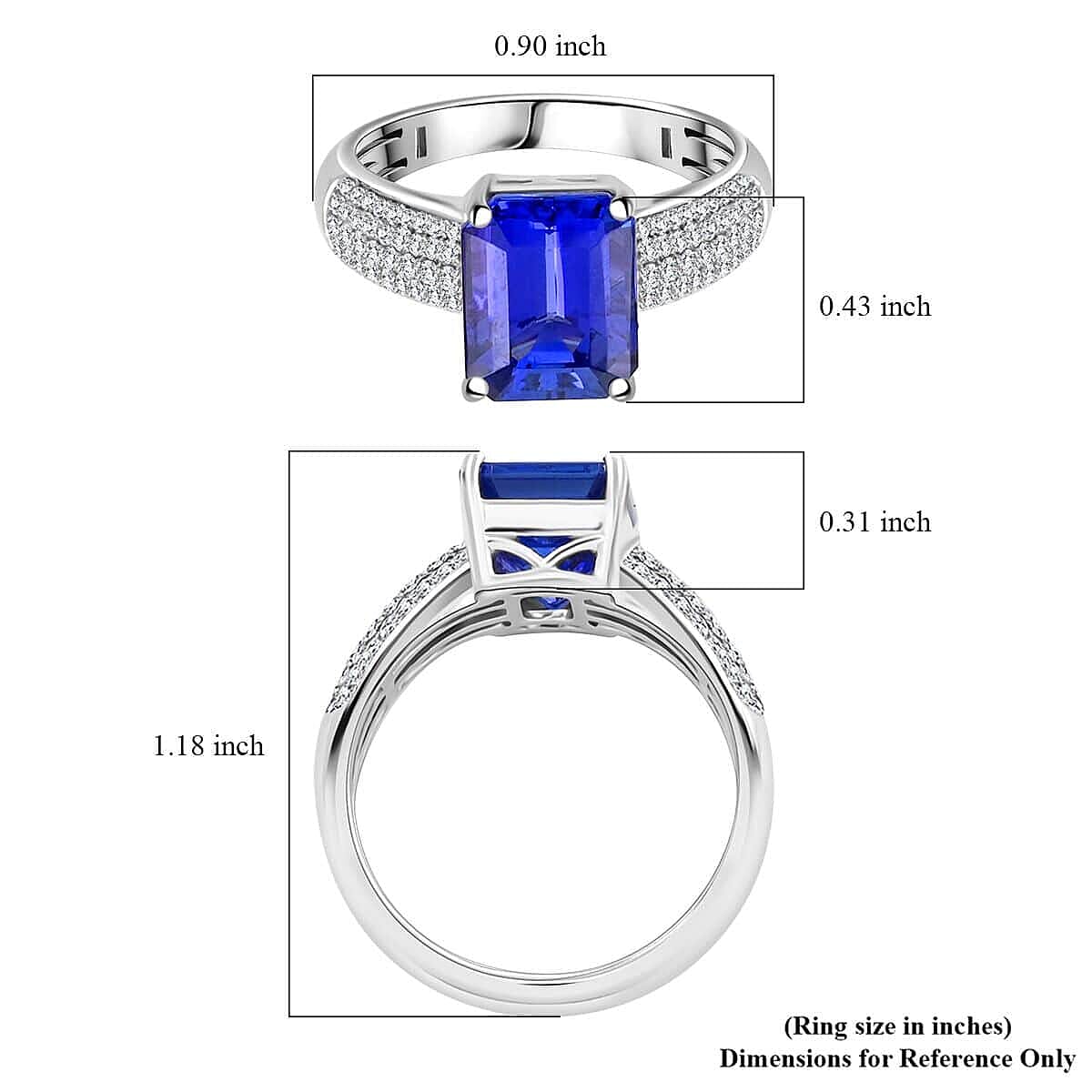 Appraised and Certified 4.7 Ct. Tanzanite, Diamond Solitaire Ring in 950 Platinum 7937608 5
