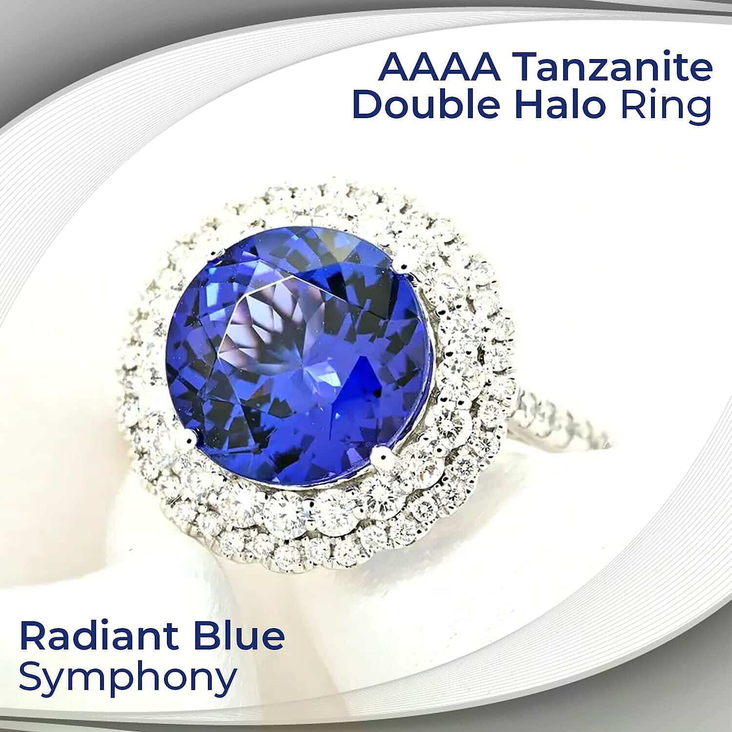 Certified and Appraised RHAPSODY 950 Platinum AAAA Tanzanite White Diamond VS Double Halo Ring 5.15 ct., Platinum Wt. 7.83 Gms 7675170 1