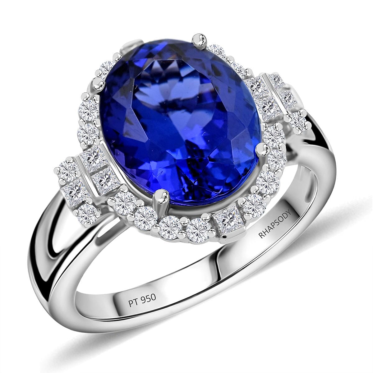 Appraised and Certified RHAPSODY 950 Platinum AAAA Tanzanite, White Diamond Ring 7.25  Ct. 7937393 0