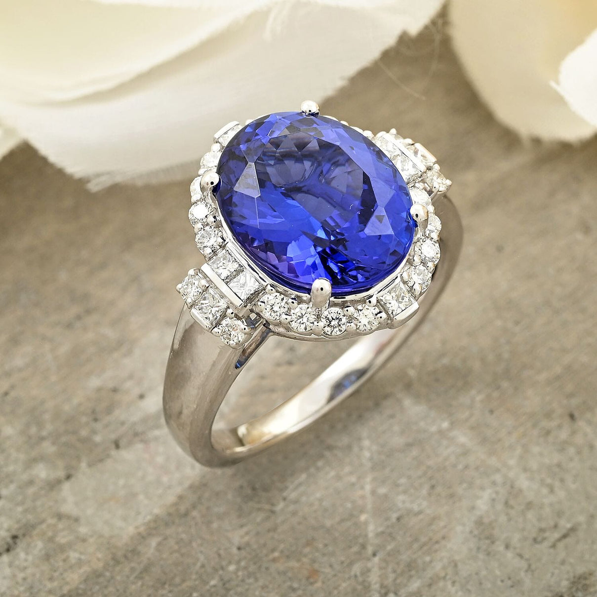 Appraised and Certified RHAPSODY 950 Platinum AAAA Tanzanite, White Diamond Ring 7.25  Ct. 7937393 1