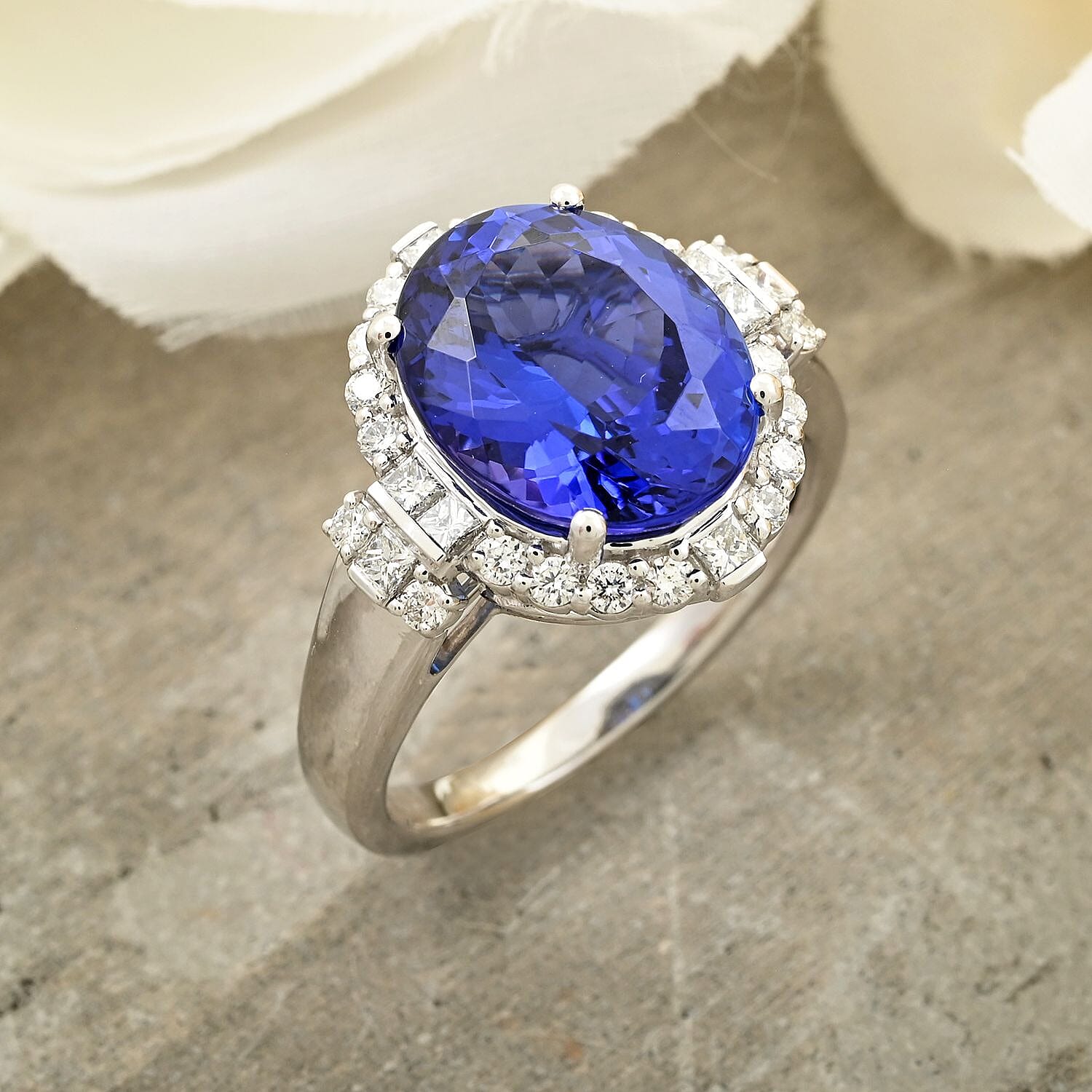 Appraised and Certified RHAPSODY 950 Platinum AAAA Tanzanite, White Diamond Ring 7.25  Ct. 7937393 1