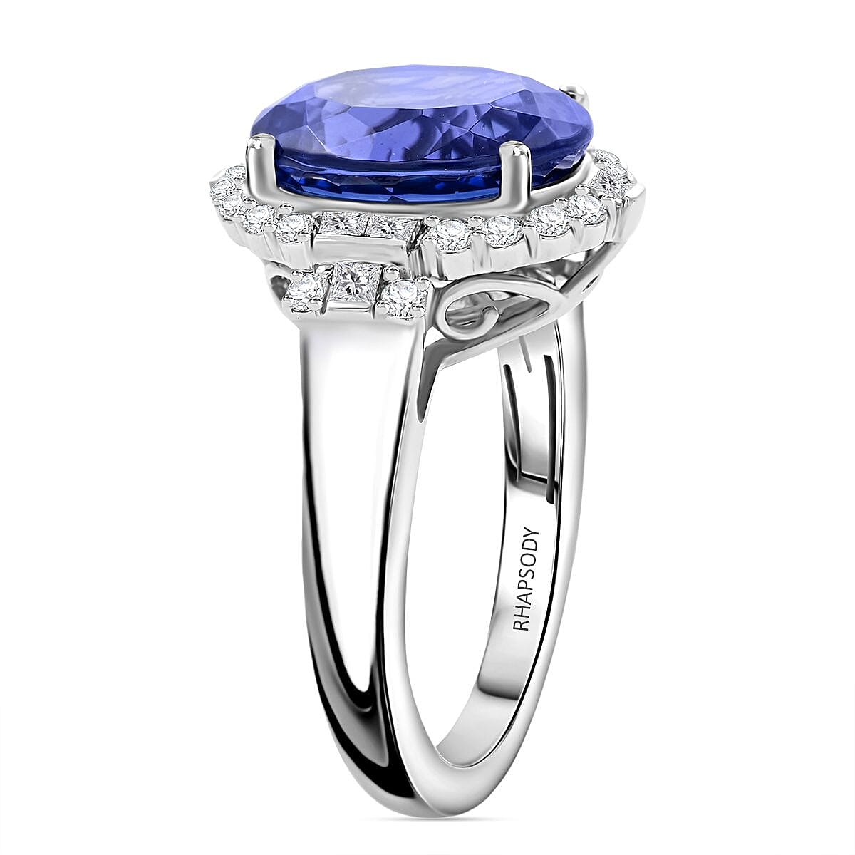 Appraised and Certified RHAPSODY 950 Platinum AAAA Tanzanite, White Diamond Ring 7.25  Ct. 7937393 3