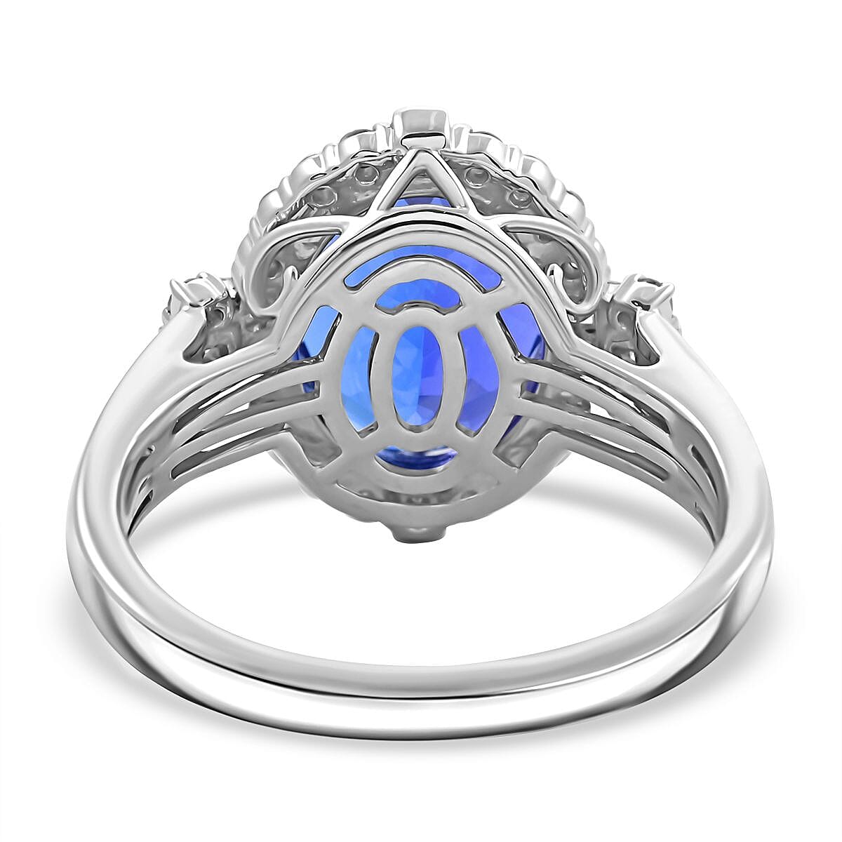 Appraised and Certified RHAPSODY 950 Platinum AAAA Tanzanite, White Diamond Ring 7.25  Ct. 7937393 4