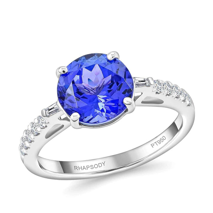 Certified &amp; Appraised RHAPSODY 950 Platinum AAAA Tanzanite, White Diamond VS Ring 2.75 Ct. 8375312 1