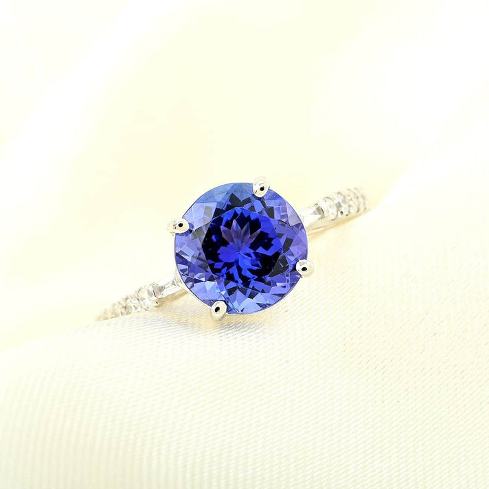 Certified &amp; Appraised RHAPSODY 950 Platinum AAAA Tanzanite, White Diamond VS Ring 2.75 Ct. 8375312 2
