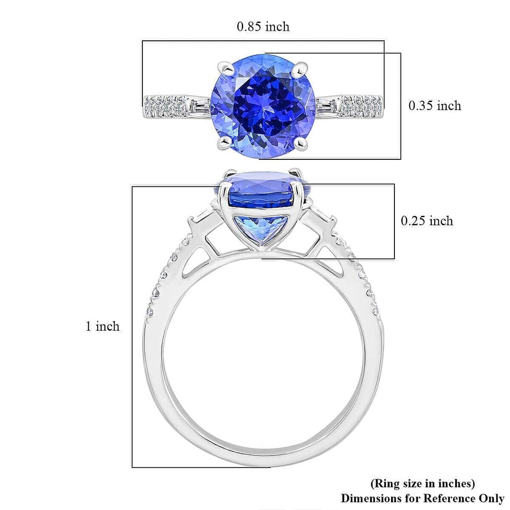 950 Platinum  AAAA  Tanzanite  White Diamond VS Ring 2.75 ct,  Platinum Wt. 4.72 Gms  2.750  Ct.