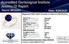 950 Platinum  AAAA  Tanzanite  White Diamond VS Ring 2.75 ct,  Platinum Wt. 4.72 Gms  2.750  Ct.