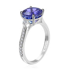 950 Platinum  AAAA  Tanzanite   White Diamond  VS Ring 3.25 ct,  Platinum Wt. 4.79 Gms  3.250  Ct.