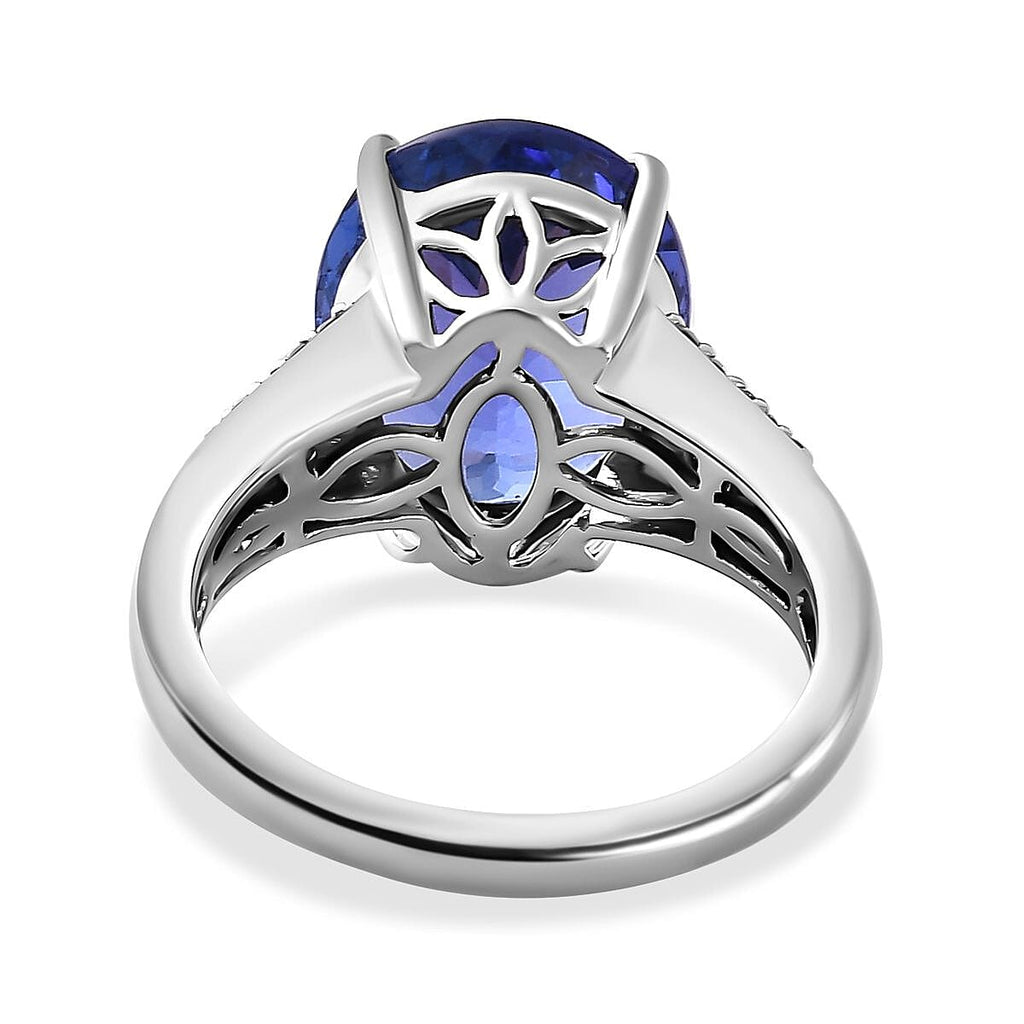 RHAPSODY 950 Platinum AAAA Oval Tanzanite & Diamond (VS-E-F)  Ring 7.50 Ct