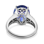 RHAPSODY 950 Platinum AAAA Oval Tanzanite & Diamond (VS-E-F)  Ring 7.50 Ct